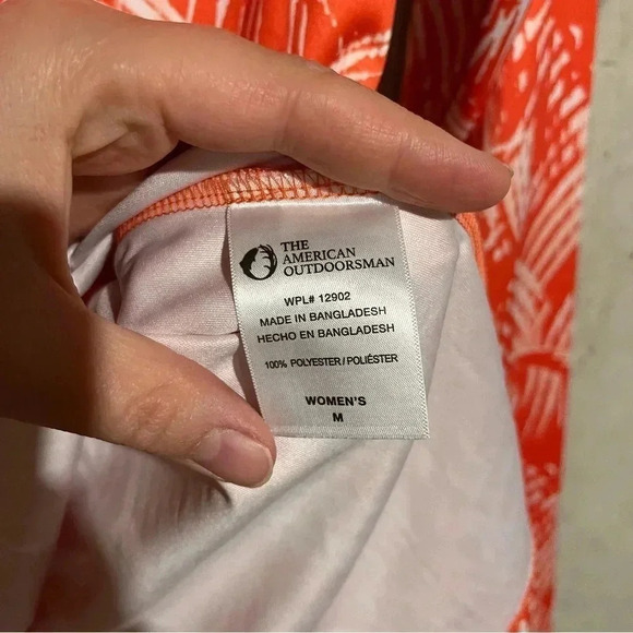 The American Outdoorsman For Women Rash Guard Orange Medium UPF 40 - Picture 5 of 9